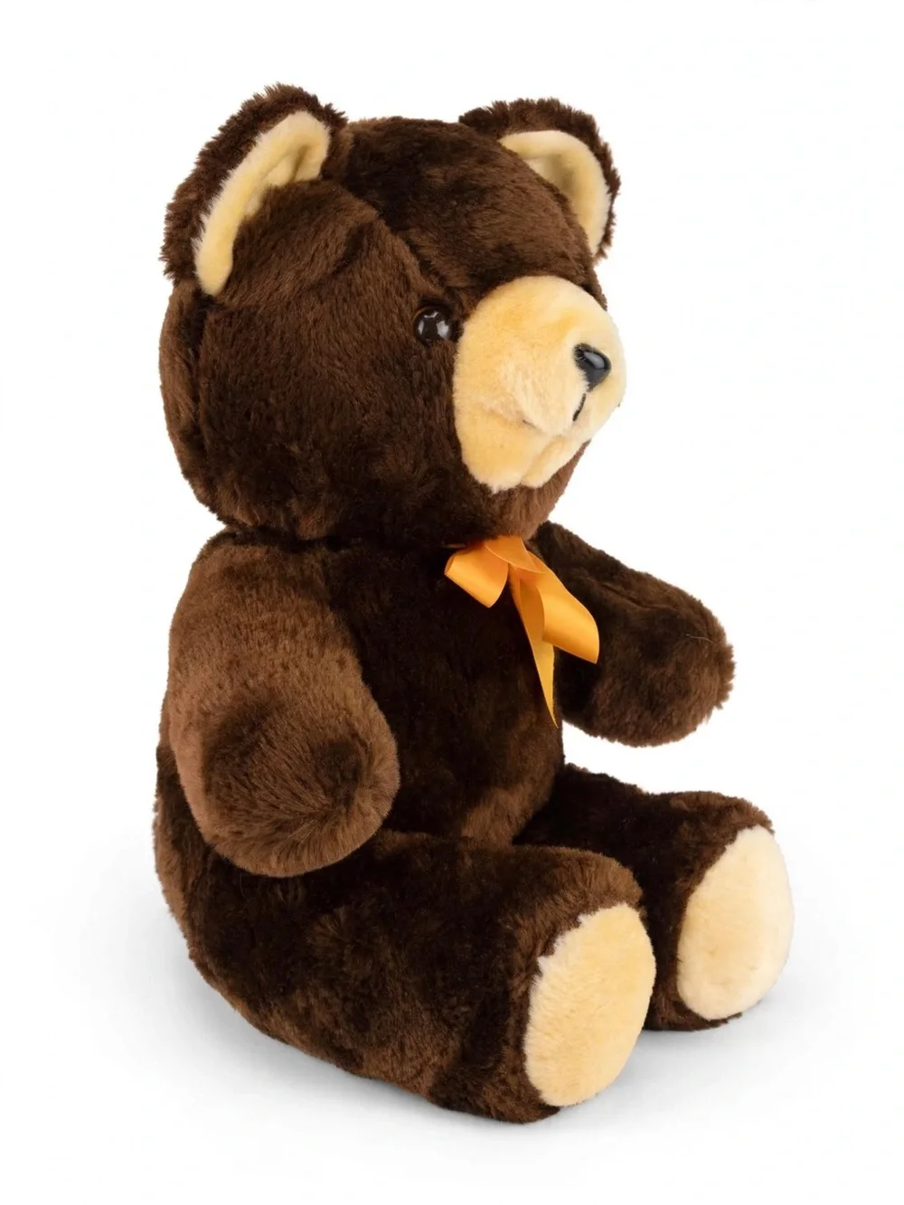 Cuddle Wit Inc 1986 Vintage Teddy Bear Brown Plush Orange Ribbon Bow 16”